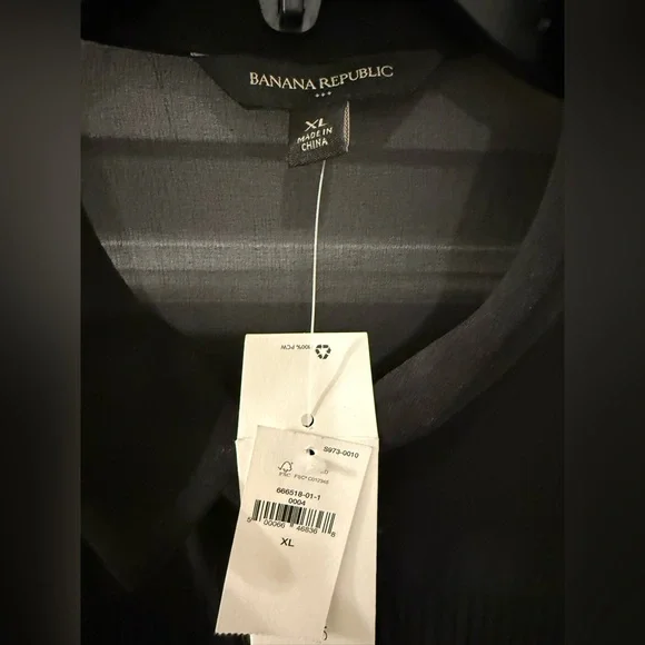 NWT Banana Republic Elegant Black Sheer Dress with stretch slip/dress underneath - Picture 4 of 10